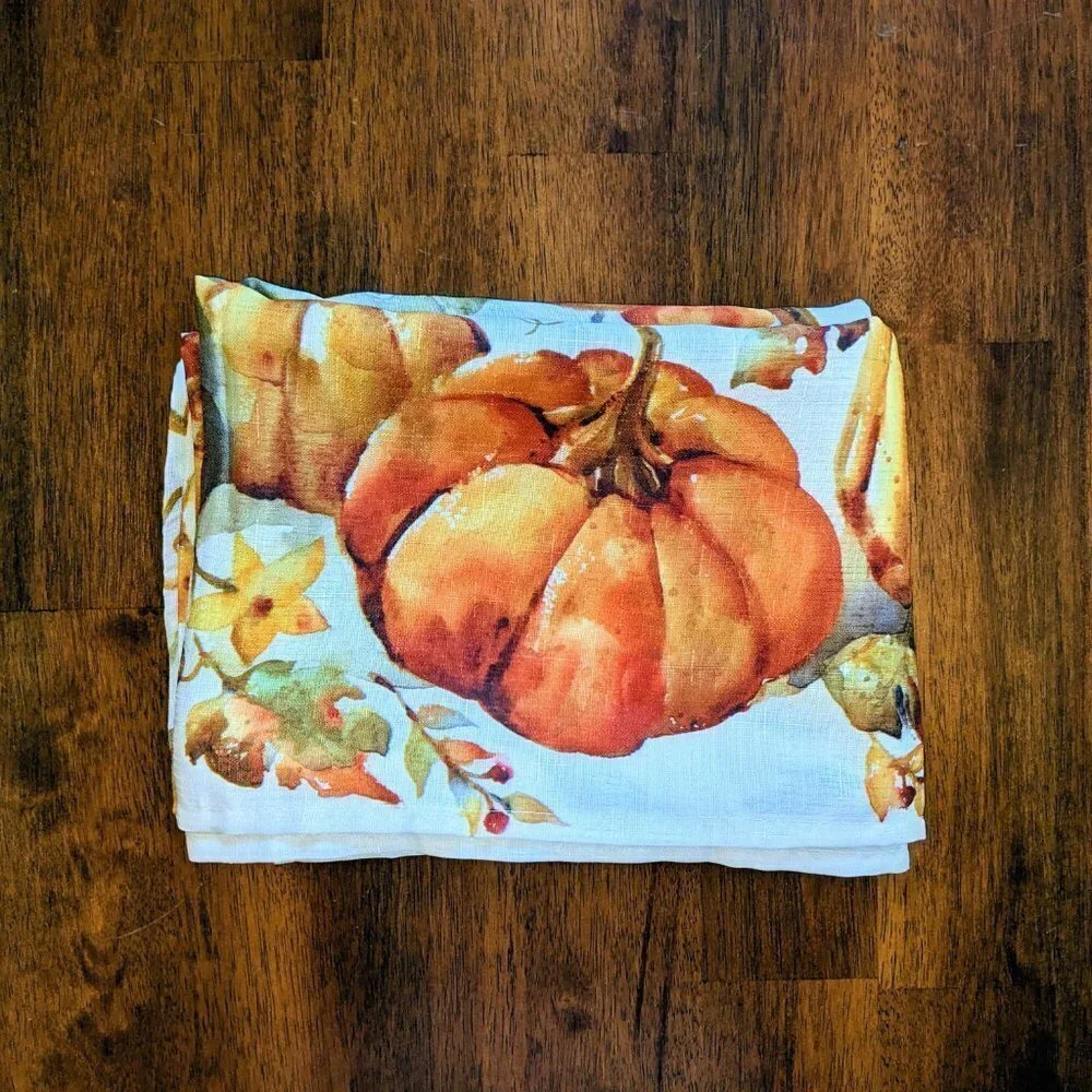 Pumpkin Patch Fall Leaves Rectangle Tablecloth 60